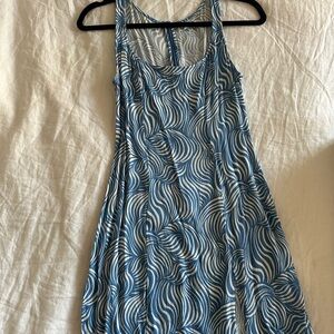 Reformation Blue and White Swirl Pattern Dress